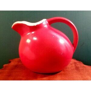 Vintage Sevilla Ball Pitcher By Cameron Pottery Products Orange Tilt Creamer